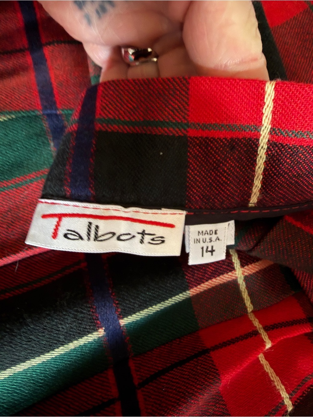 Talbots Classic Red Tartan Pleated Skirt - Picture 3 of 5